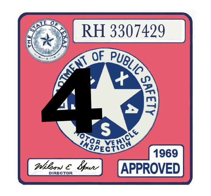 1969 Texas Inspection Sticker
